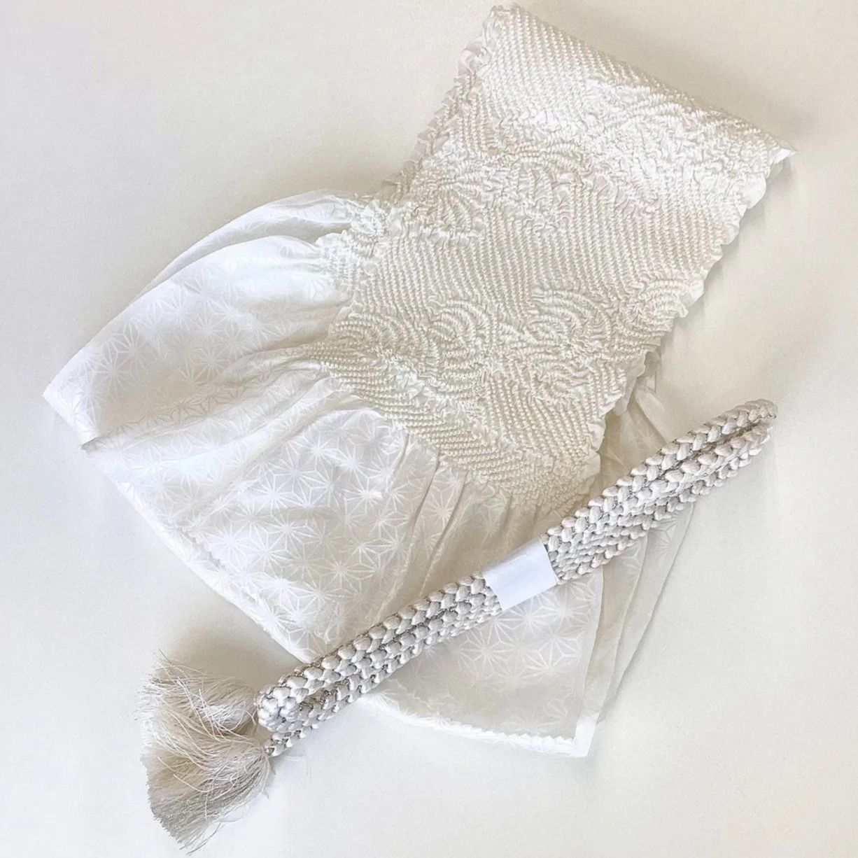 5851 帯締め 帯揚げ セット 麻の葉地紋 絞り 銀糸 正絹 着物 帯絞め