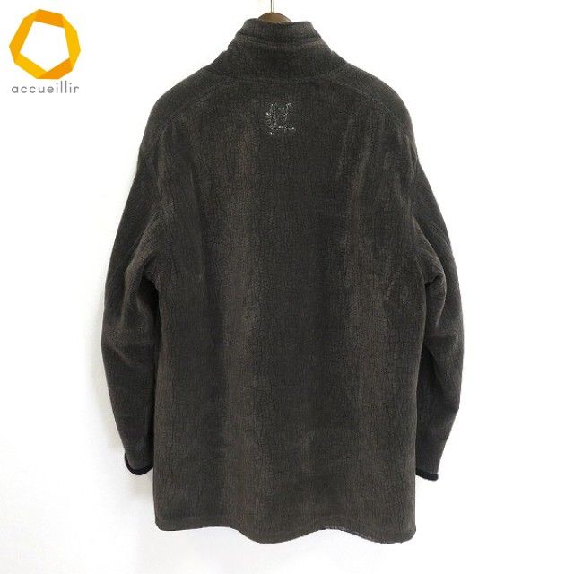 w イタリヤ 伊太利屋 GK ITALIYA コート フリー グレー系 ウール 毛 象プリント ゾウ柄 ロゴボタン メンズ 972601 k01