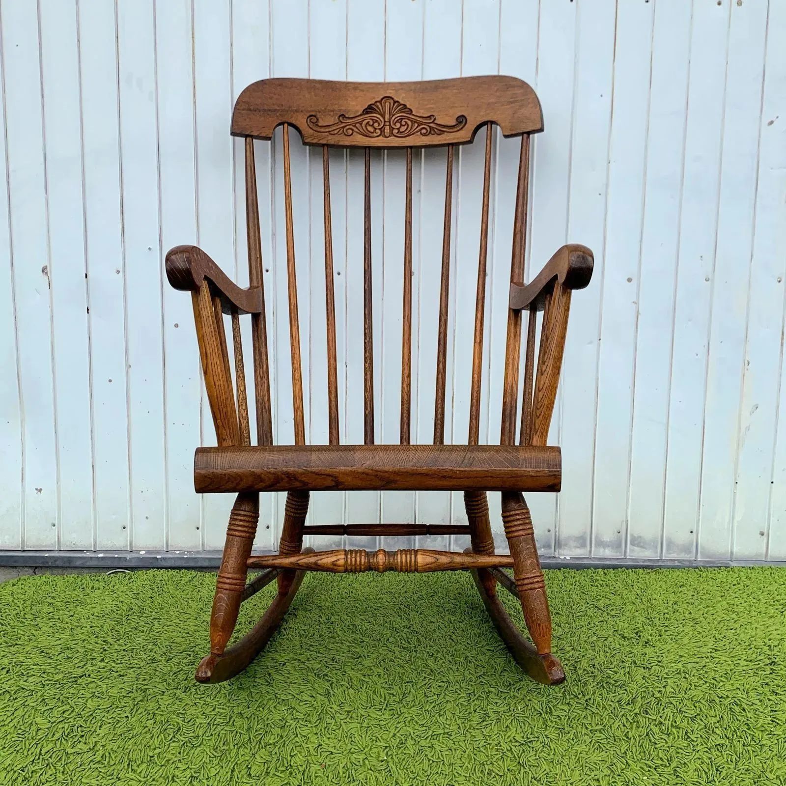 キツツキマーク 飛騨産業 ロッキングチェア 彫刻 HM-0154