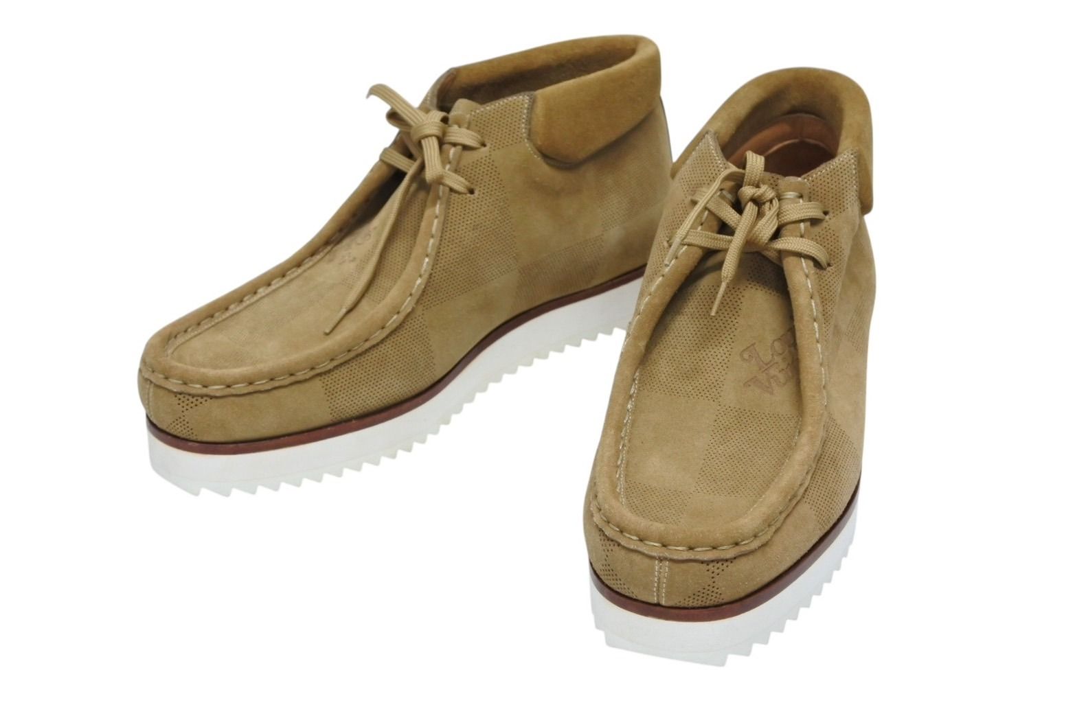 LOUIS VUITTON ルイヴィトン LVモッズ NIGO アンクルブーツ BM0250 ベージュ ダミエ サイズ9.5 4b002193