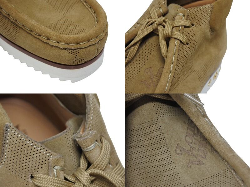 LOUIS VUITTON ルイヴィトン LVモッズ NIGO アンクルブーツ BM 0250 ベージュ ダミエ サイズ9.5 4 b 002193 限定デザイン チャッカブーツ 