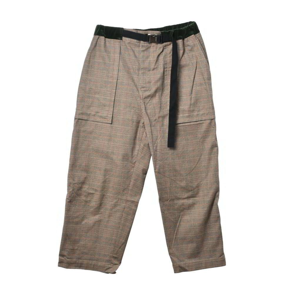 Sacai アジャストバックルベルト チェック ワイド パンツ