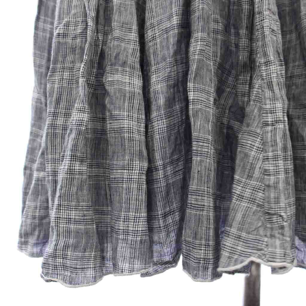 ロンハーマン Ron Herman CP SHADES スカート リネン ロング チェック柄 イージー 紺 白 2910500122 TK GULLKHAN_COM