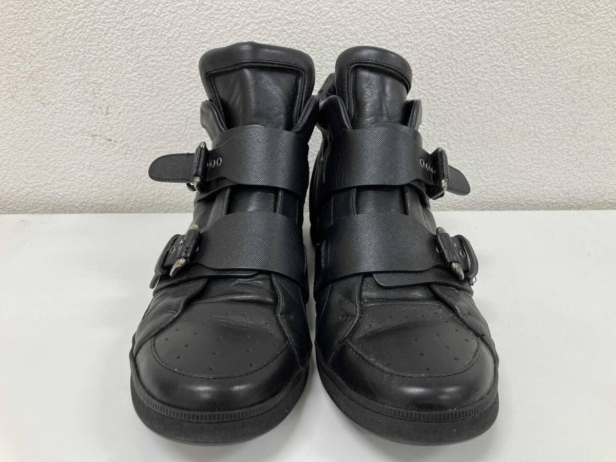 ディースクエアード ハイカット ダブルストラップ 黒 ブラック スニーカー サイズ43
