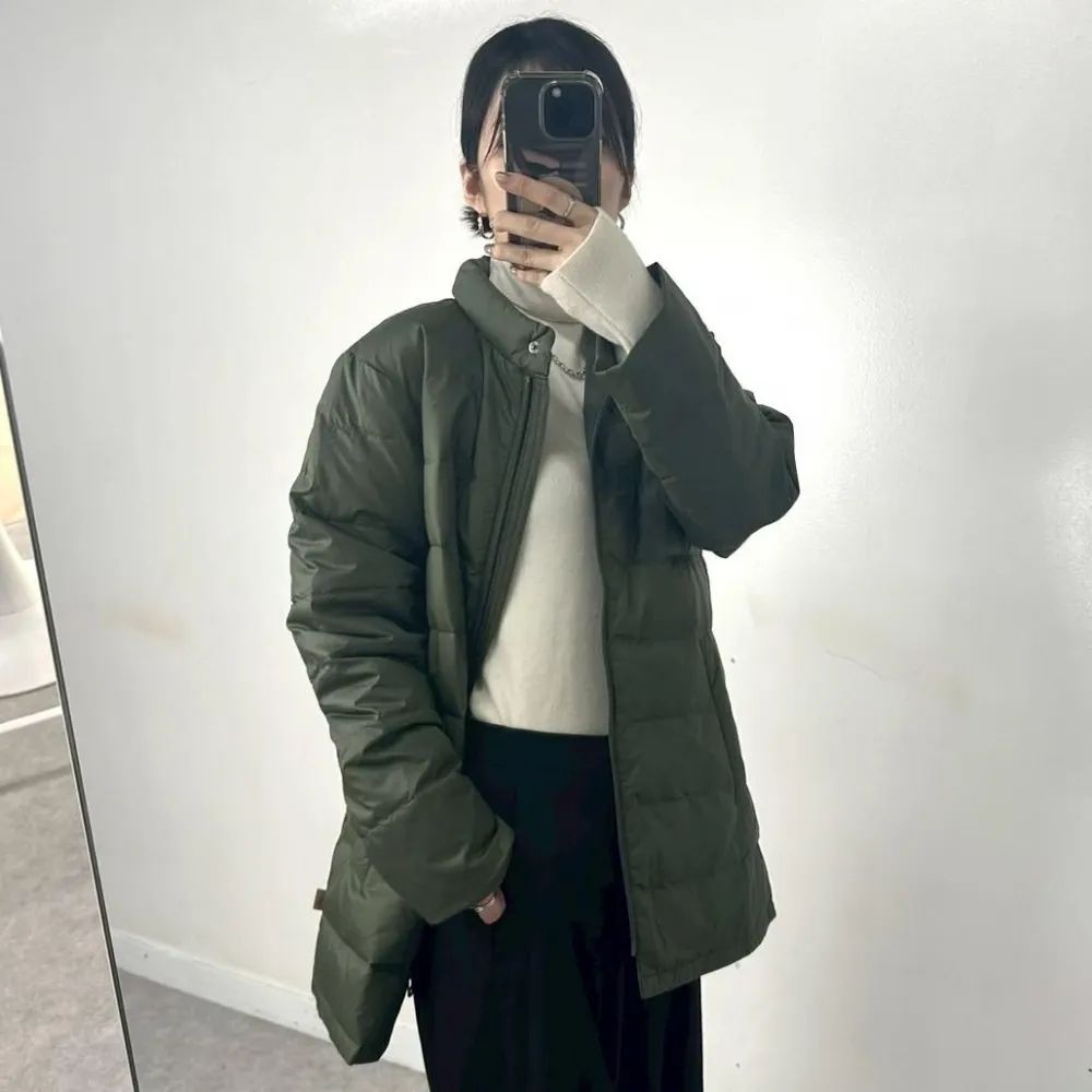 Crocodile 中綿ロングジャケット レディース カーキ 軽量 防寒 
