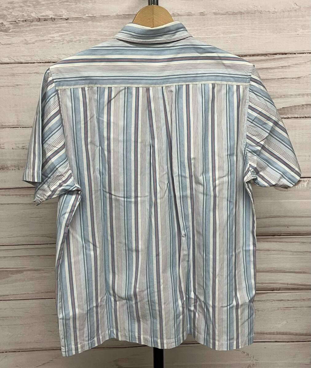 STUSSY ステューシー 半袖シャツ メンズサイズM ブルー系ストライプ柄