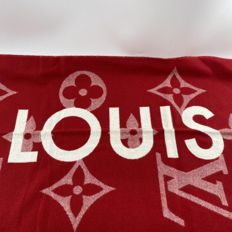 LOUIS VUITTON エシャルプ キャピタル マフラー M 73453 モノグラム レッド ホワイト ルイ ヴィトン 10