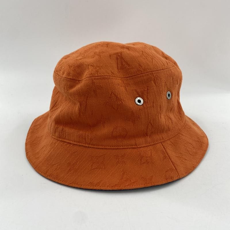 LOUIS VUITTON リバーシブルバケットハット 58 オレンジ ネイビー シャポー モノグラム ルイ ヴィトン 10