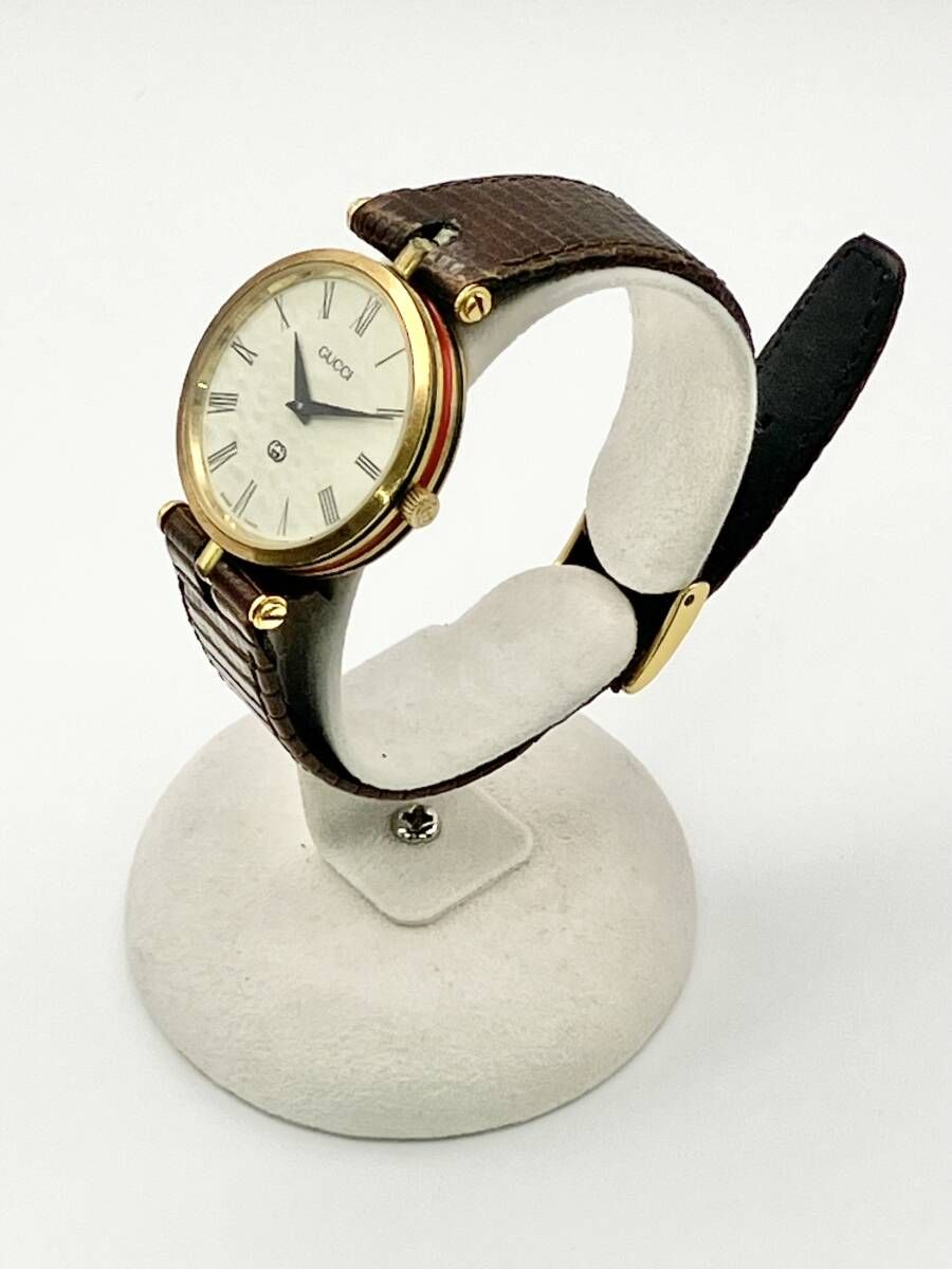 ジャンク 【大人気】GUCCI グッチ シェリ-ライン クォーツ 不動 定革