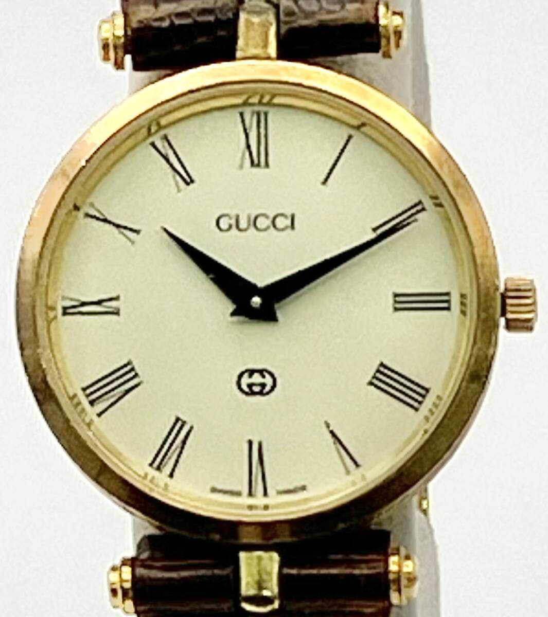 ジャンク 【大人気】GUCCI グッチ シェリ-ライン クォーツ 不動 定革