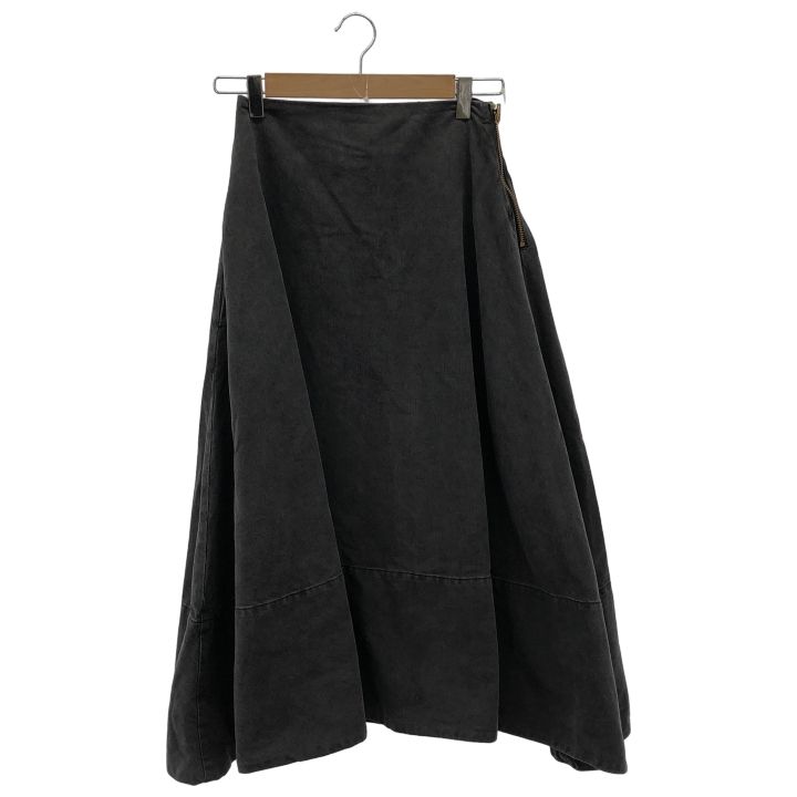 MADISONBLUE マディソンブルー ⑤ MB000-6005 MI-MOLLET FLARE BACK SATIN SK ミモレフ バックサテンスカート レディース ブラック 00 XS