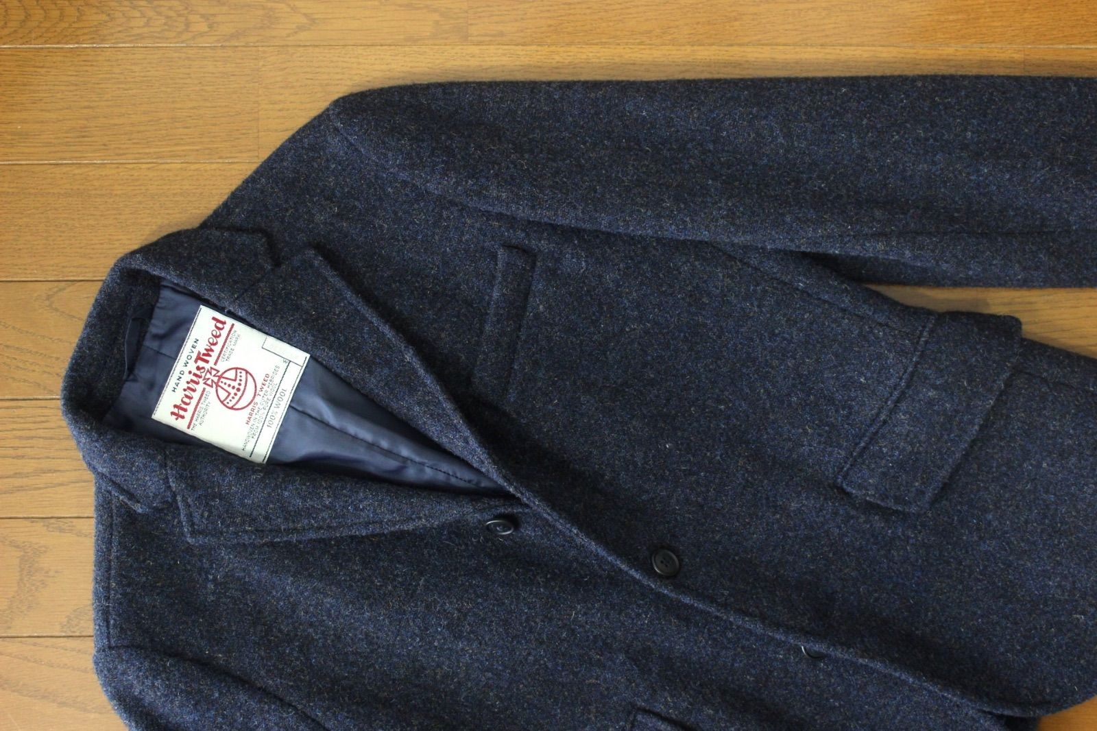 ADAM ET ROP アダム エ ロペ × Harris Tweed ハリスツイード ジャケット 38 レディース M ネイビー 紺 チェンジポケット付