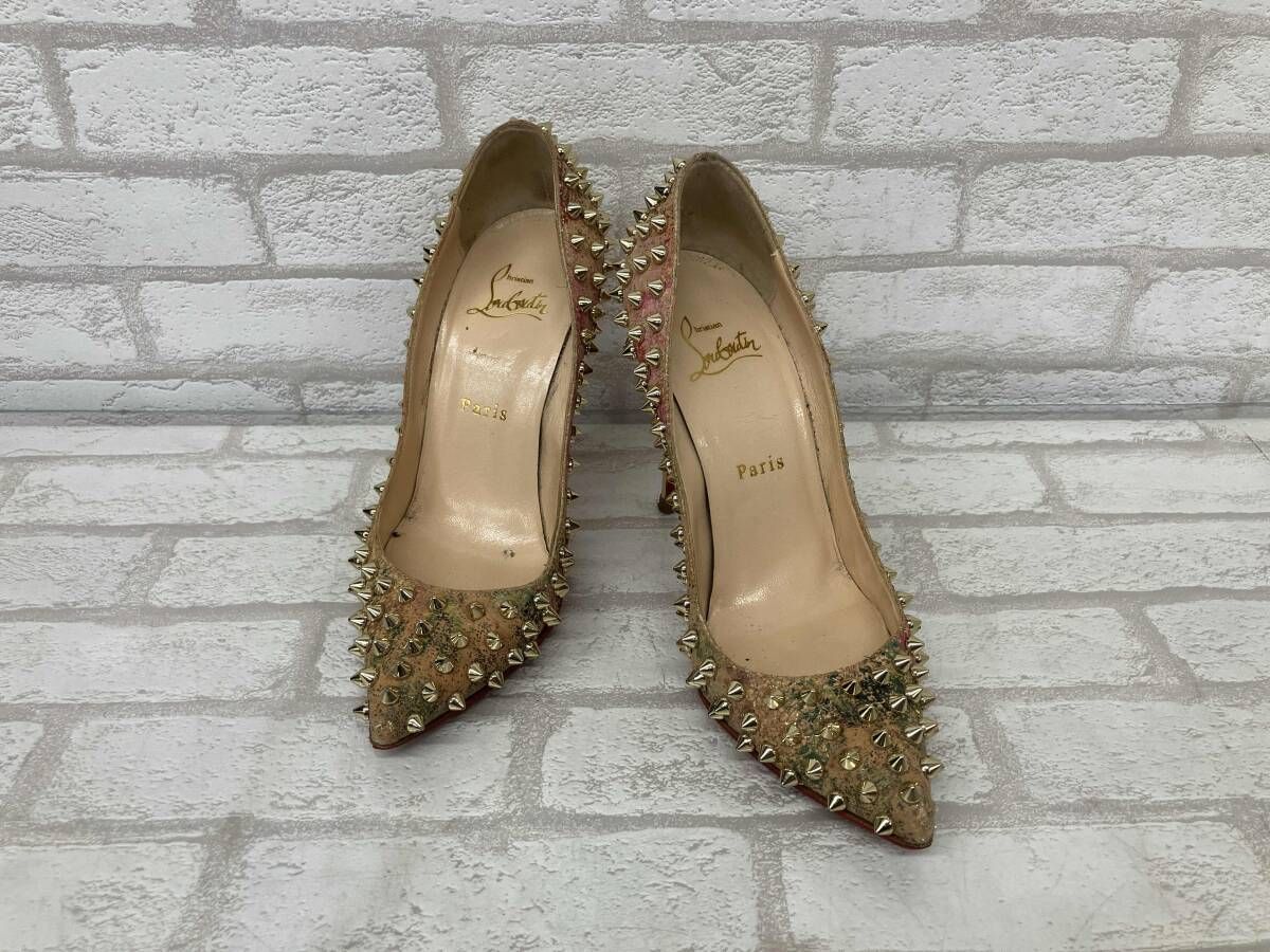 Christian Louboutin クリスチャン ルブタン パンプス レディース 総柄 size36 スタッズ インポート