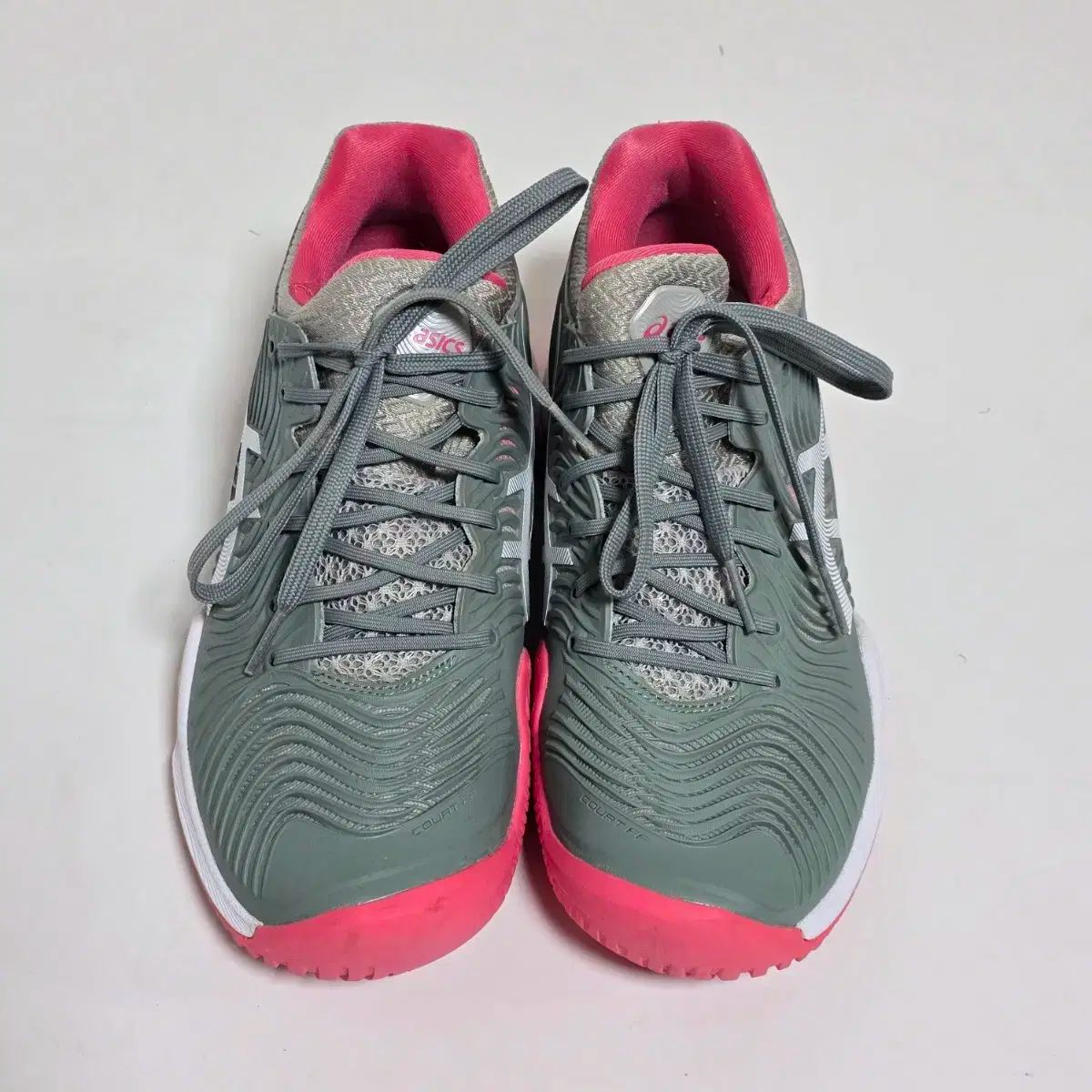 アシックス コート ff テニスシューズ グレー ピンク スニーカー 220 0624