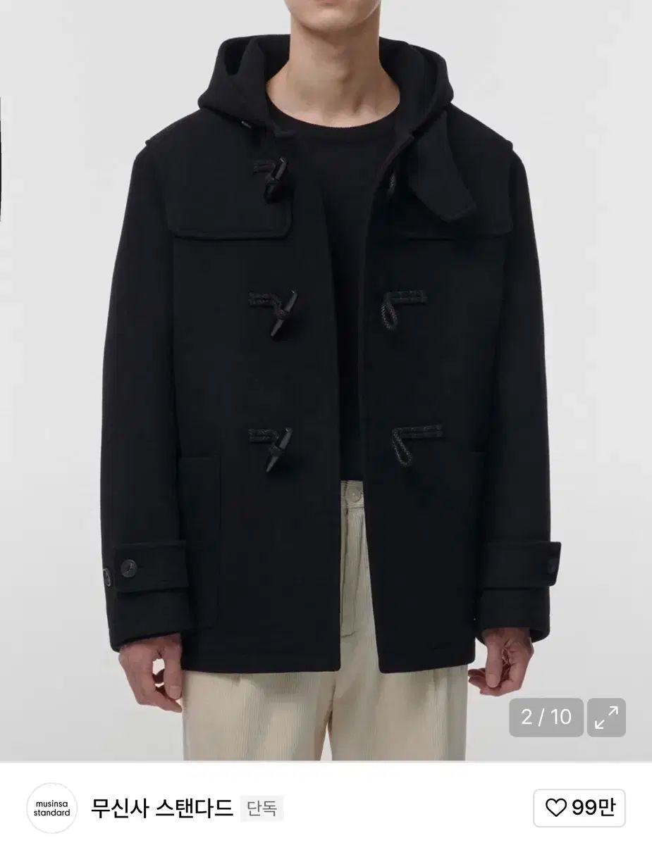 ムシンサ ウールブレンド オーバーサイズ ショートダッフルコート