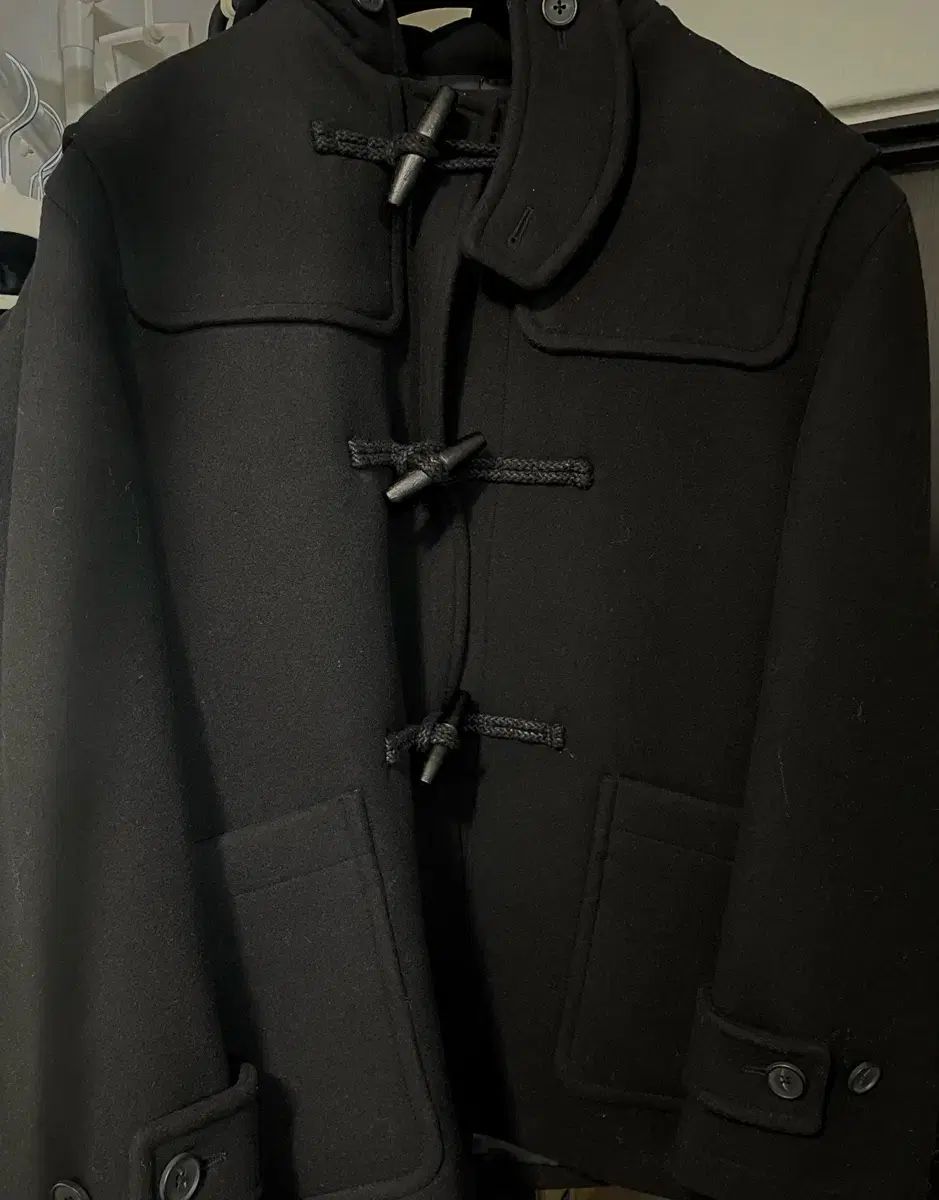 ムシンサ ウールブレンド オーバーサイズ ショートダッフルコート