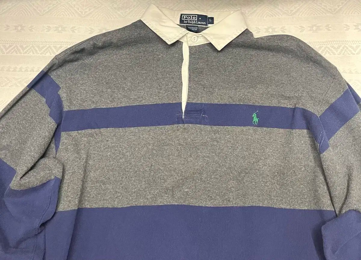 ポロ ラルフローレン ストライプ ラグビー Tシャツ L