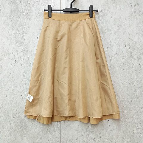 LAISSE PASSE レッセパッセ タック フ スカート プリーツスカート ひざ丈 スカート ベージュ 38サイズ 〇 GULLKHAN_COM