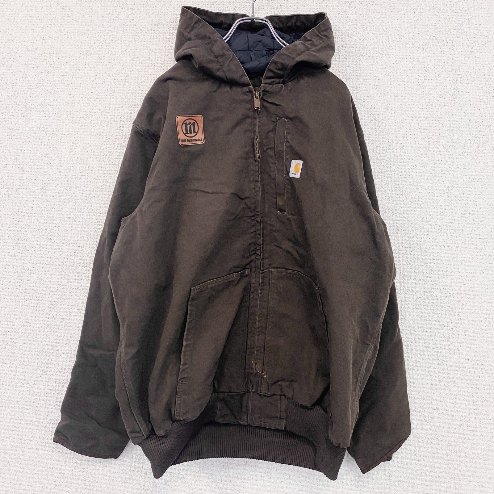 古着 carhartt カーハート アクティブジャケット キルティングライナー 茶色 ブラウン XLサイズ