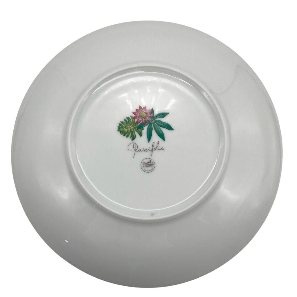 【エルメス】デザートプレート 皿 陶器 パシフォリア グリーン×ゴールド エルメス HERMES パシフォリア プレート 皿 陶磁器 グリーン ホワイト