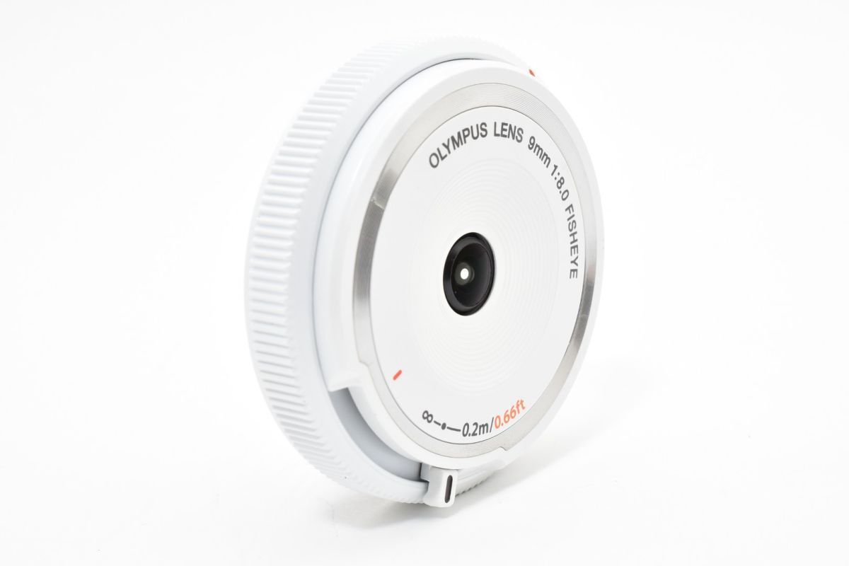  上品 OLYMPUS BCL 0980 FISHEYE 9 mm F 8 0 ホワイト ボディキャップレンズ AYM 4866 56 レンズ(単焦点) カメラ