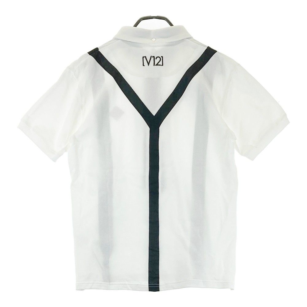 サイズ M V12 ヴィトゥエルヴ 半袖ポロシャツ ボタンダウン ホワイト系 240101265333 ゴルフウェア メンズ ストスト