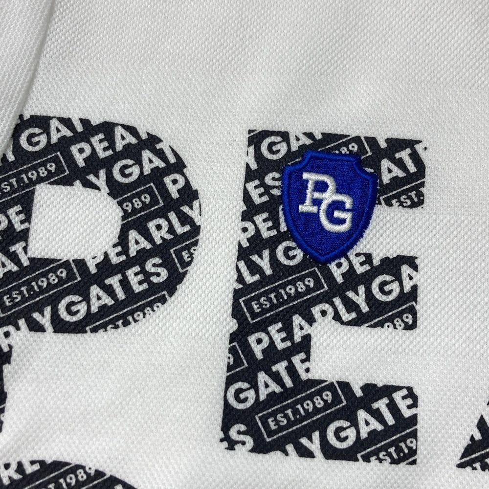 サイズ：0 PEARLY GATES パーリーゲイツ 半袖ポロシャツ ロゴ ホワイト