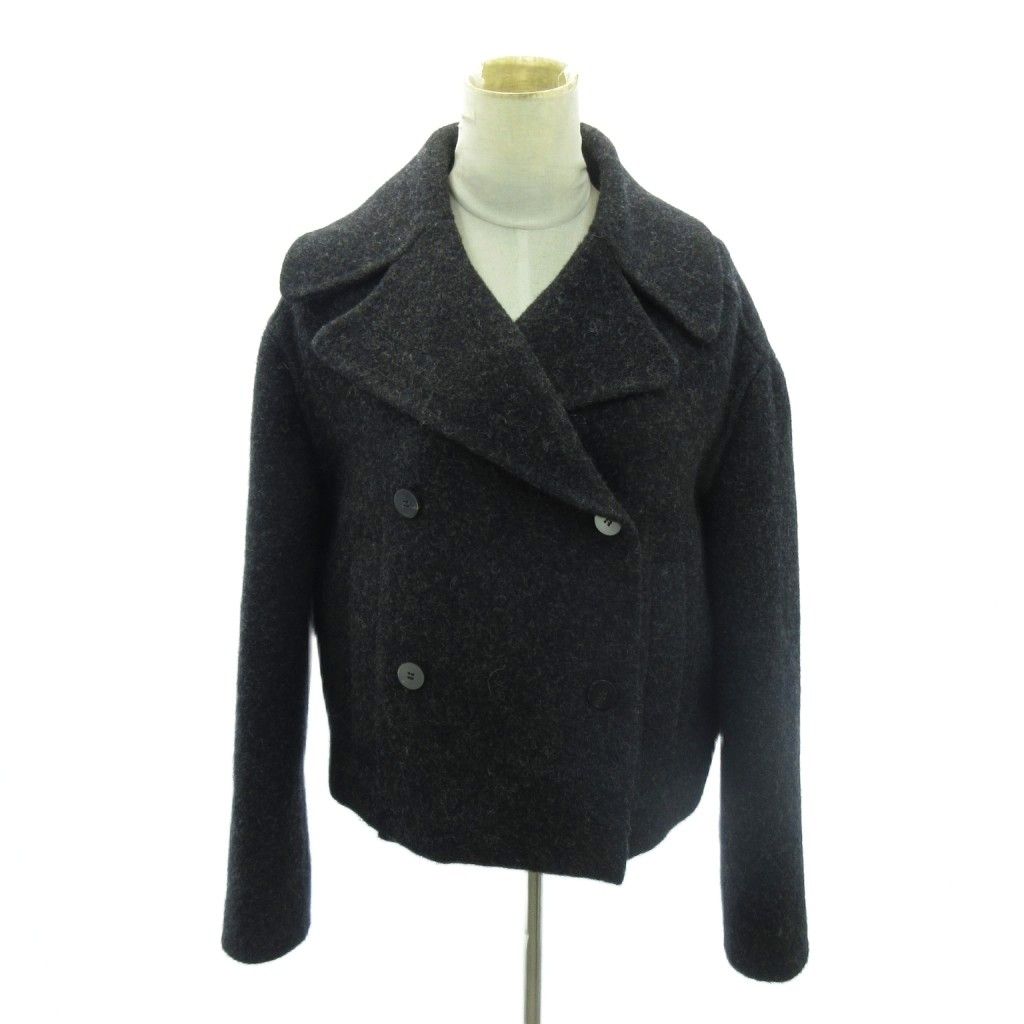 クリスチャンディオール Christian Dior ウールメルトン Pコート ピーコート ジャケット ショート丈 F36 グレー 1104 AA