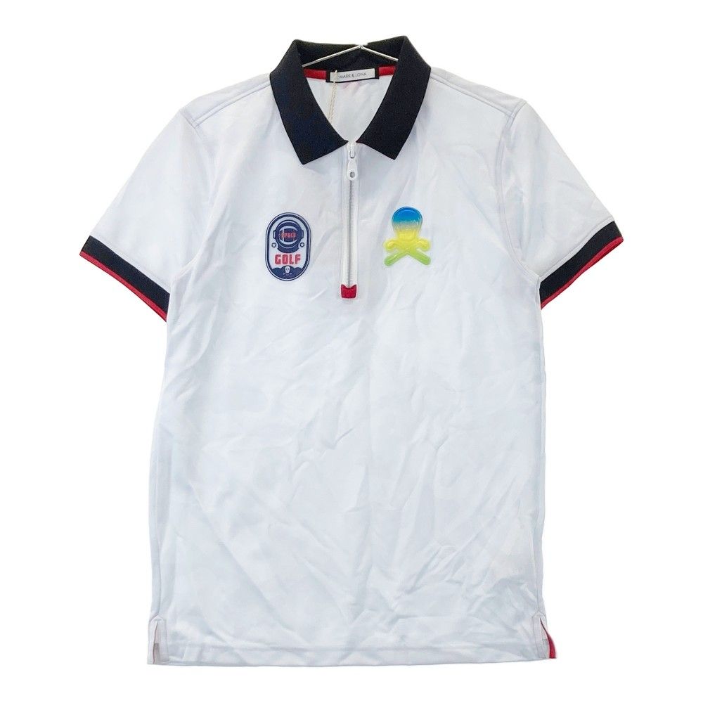 サイズ 44 MARK-LONA マークアンドロナ ハーフジップ 半袖ポロシャツ 迷彩柄 カモフラ グレー系 240101469265 ゴルフウェア メンズ ストスト