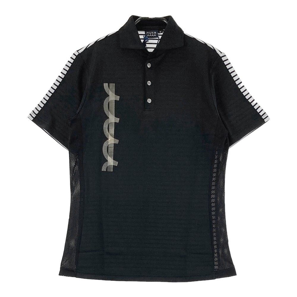 サイズ 4 MUTA MARINE ムータマリン 半袖ポロシャツ ゴールドロゴプリント ネイビー系 240101470346 ゴルフウェア メンズ ストスト