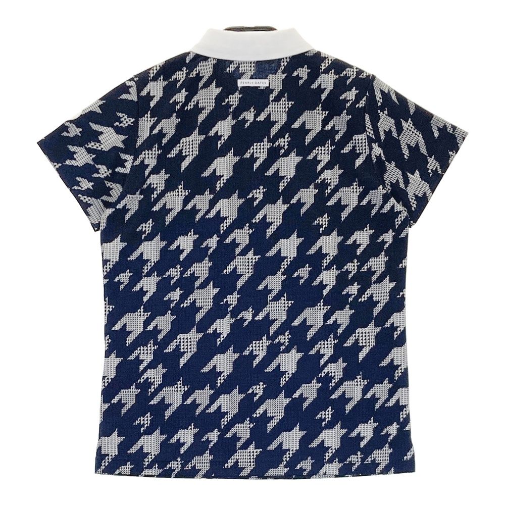 サイズ 1 PEARLY GATES パーリーゲイツ 055-2260906 半袖ポロシャツ 千鳥柄 ネイビー系 240101475345 ゴルフウェア レディース ストスト