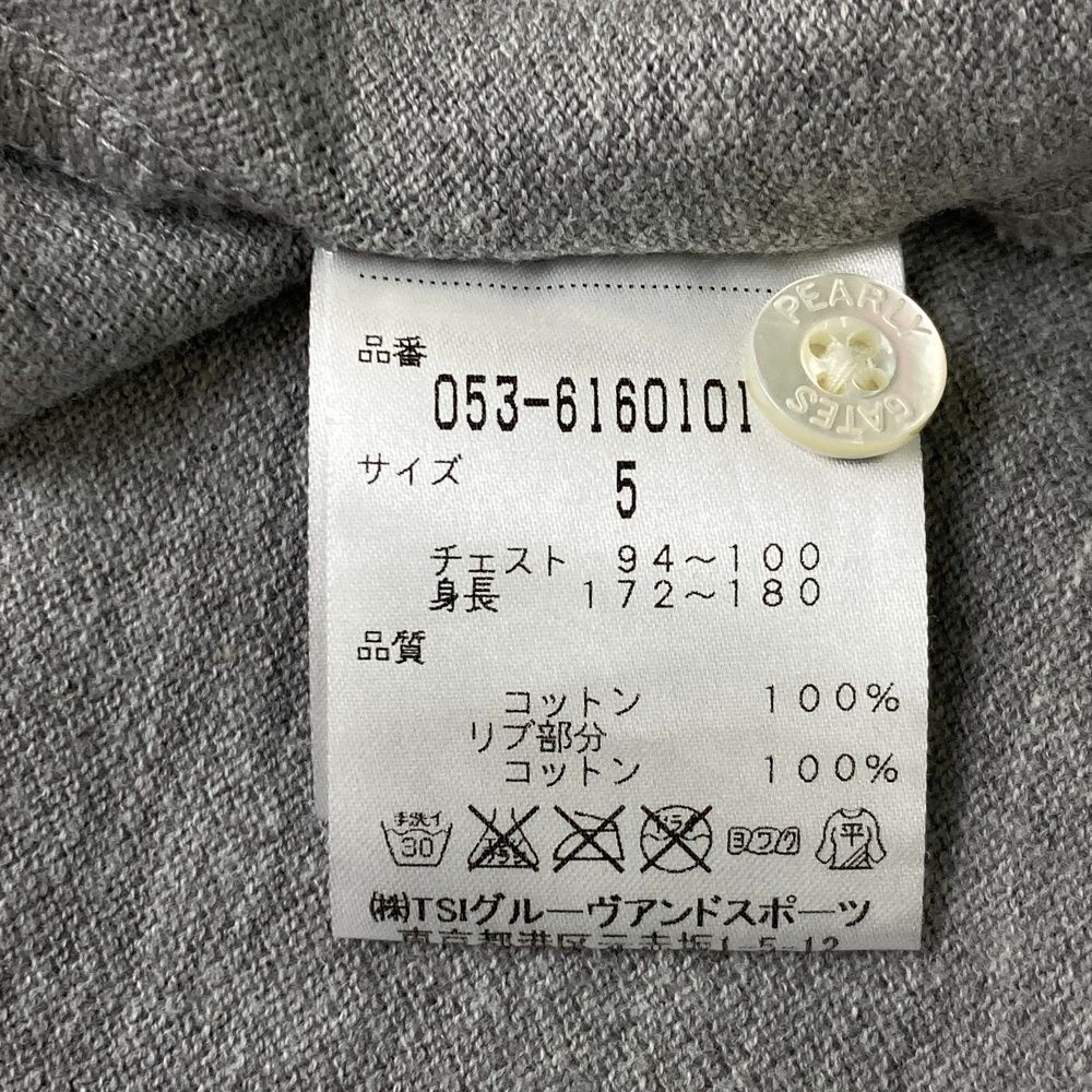サイズ：5 PEARLY GATES パーリーゲイツ 半袖ポロシャツ グレー系