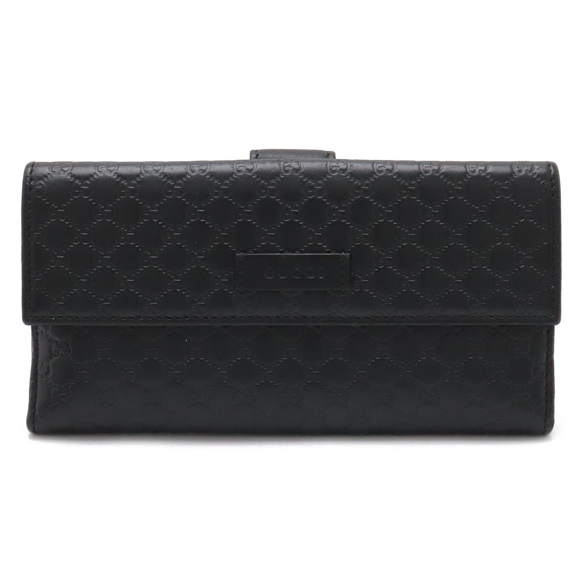 GUCCI グッチ マイクログッチシマ 2つ折長財布 二つ折り長財布 レザー ブラック 黒 アウトレット品 449393