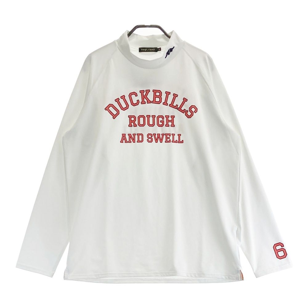 サイズ L ROUGH-SWELL ラフアンドスウェル 長袖モックネックTシャツ ホワイト系 240101550694 ゴルフウェア メンズ ストスト