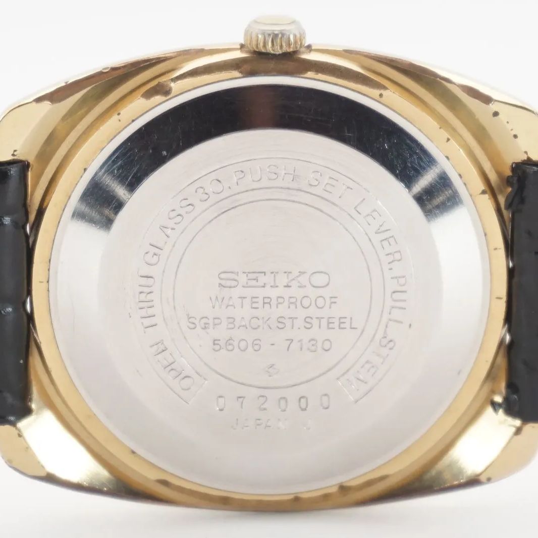  稼動品 風防 ストラップ セイコー SEIKO ロードマティック 5606-7130 自動巻き デイデイト ゴールド メンズ腕時計 自動巻き時計 腕時計(アナログ)