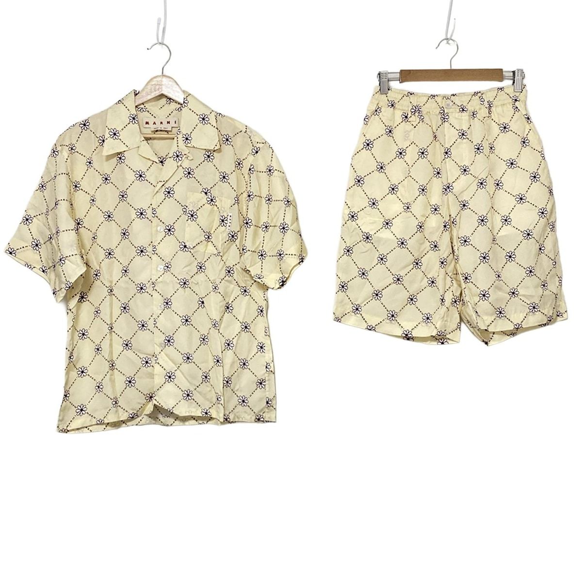 MARNI マルニ メンズセットアップ メンズ - ライトイエロー×ボルドー×マルチ 花柄 ウエストゴム