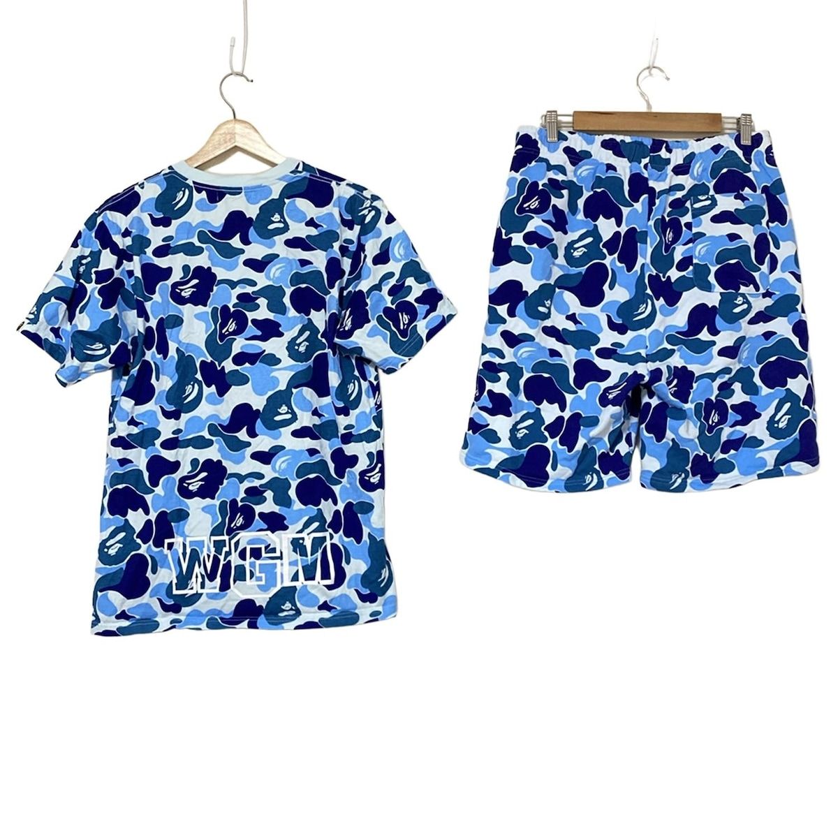 A BATHING APE ア ベイシング エイプ メンズセットアップ メンズ - ライトブルー×ネイビー×マルチ 迷彩柄