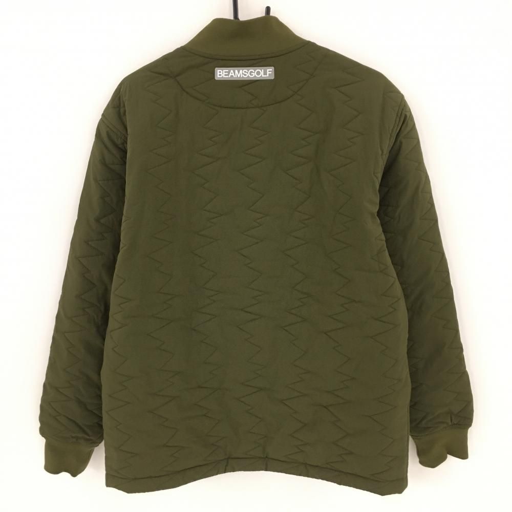 超 ビームスゴルフ 中綿ジャケット カーキ ギザギザキルティング シリコンロゴ メンズ L ゴルフウェア BEAMS GOLF