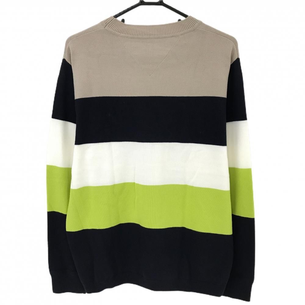 超 トミーヒルフィガーゴルフ セーター ベージュネイビーライトグリーン メンズ LL ゴルフウェア モデル Tommy Hilfiger Golf