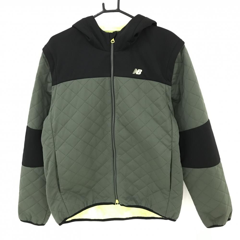 ニューバランスゴルフ 2WAY中綿ジャケット カーキ×黒 キルティング フード付 メンズ 6 XL ゴルフウェア モデル New Balance