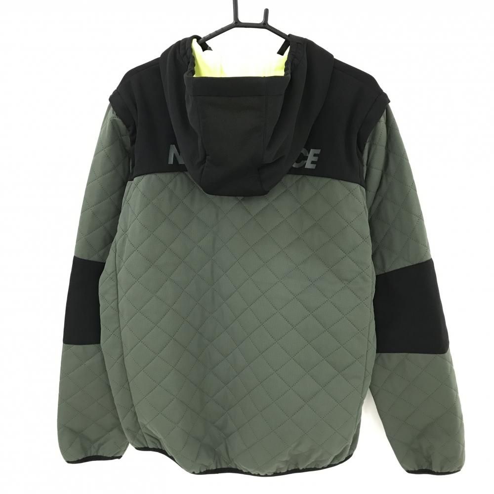 ニューバランスゴルフ 2WAY中綿ジャケット カーキ×黒 キルティング フード付 メンズ 6 XL ゴルフウェア モデル New Balance