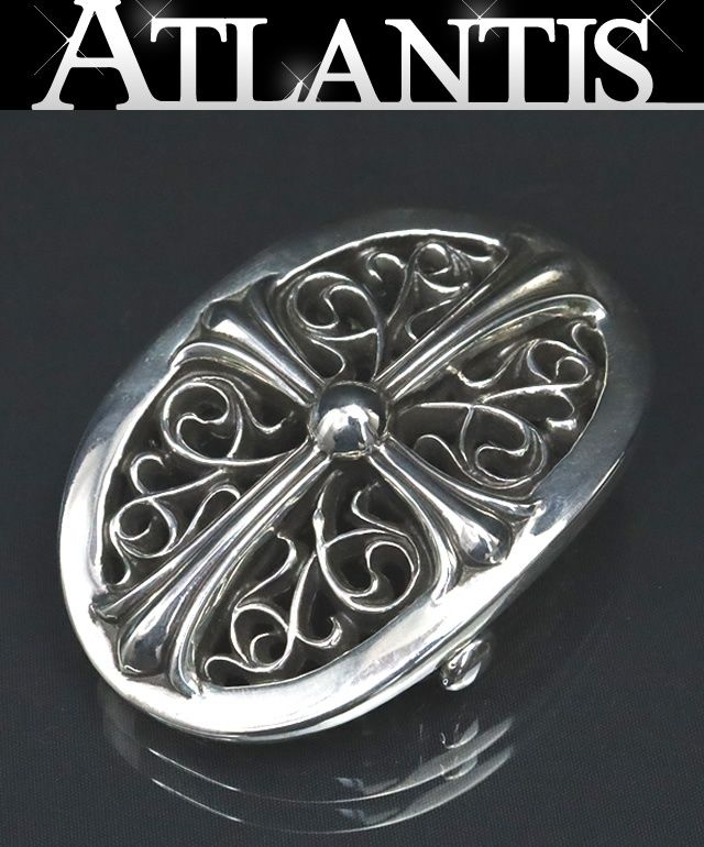広尾店 クロムハーツ CHROME HEARTS 1.0スモール クラシック オーバルクロス バックル ベルト メンズ シルバー SV925 17545