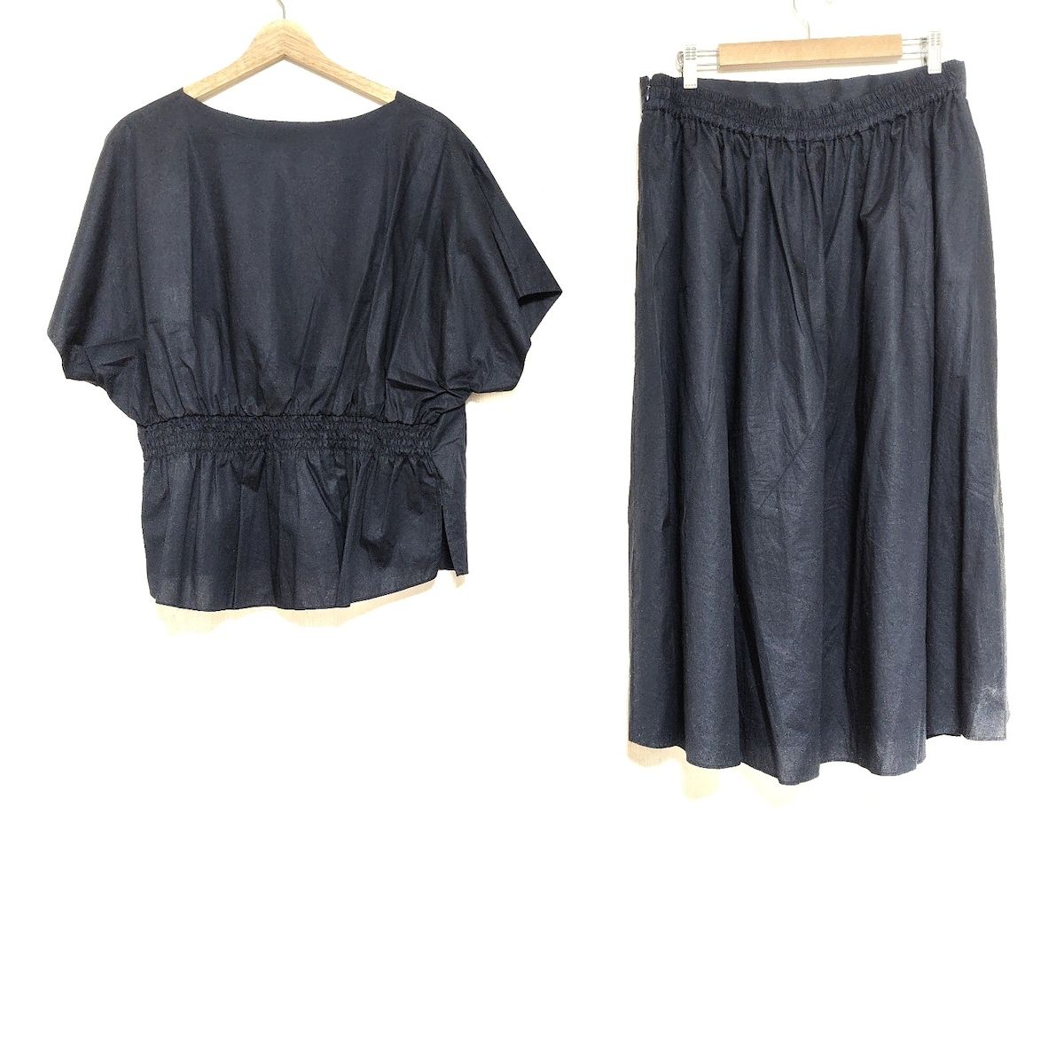 自由区 jiyuku ジユウク スカートセットアップ レディース - ダークネイビー ウエストゴム