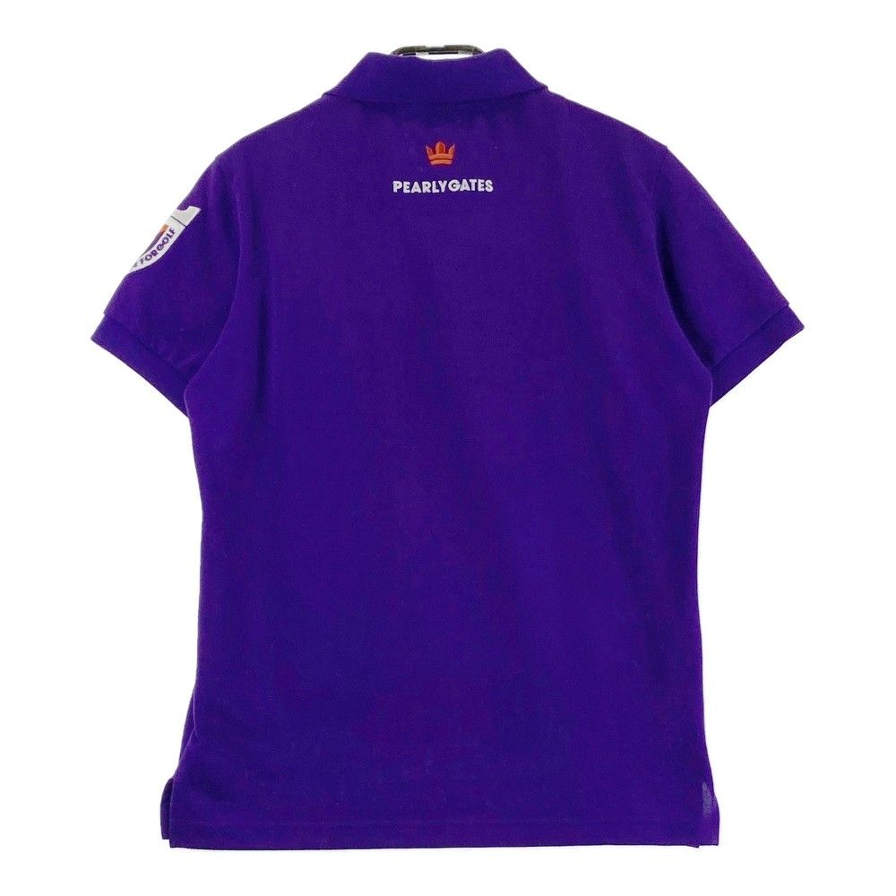 サイズ 3 PEARLY GATES パーリーゲイツ 半袖ポロシャツ ワッペン パープル系 240101225023 ゴルフウェア メンズ