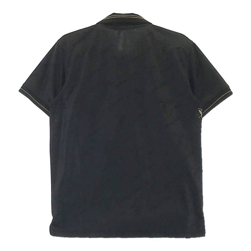 サイズ 46 MARK-LONA マークアンドロナ 半袖ポロシャツ 総柄 ブラック系 240101287994 ゴルフウェア メンズ ストスト