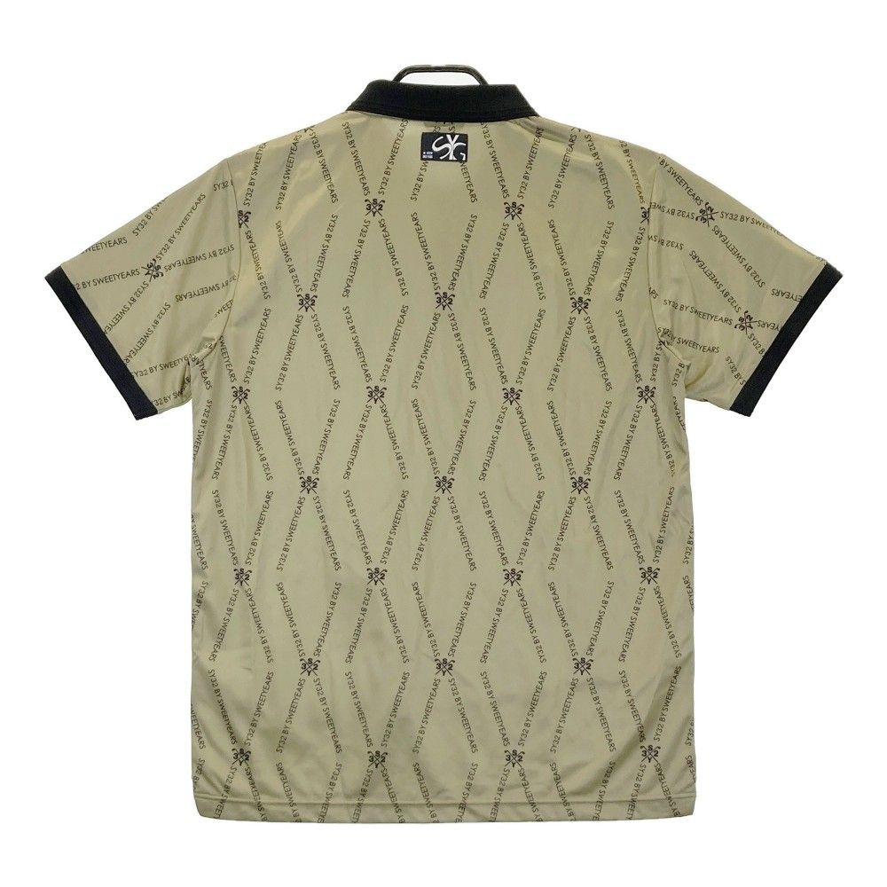 サイズ XL SY32 BY SWEET YEARS GOLF エスワイサーティトゥバ モデル 半袖ポロシャツ ロゴランバス 総柄 ベージュ系 240101302978 ゴルフウェア メンズ ストスト