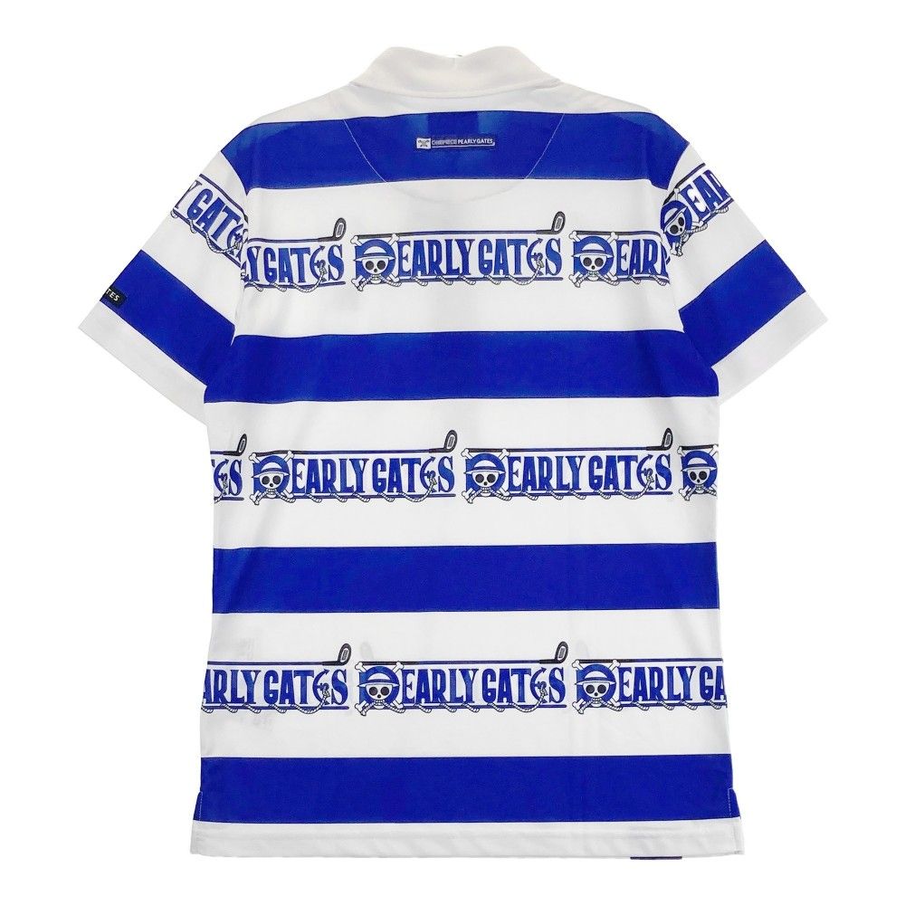 サイズ 5 PEARLY GATES パーリーゲイツ ×ワンピース モデル 半袖ポロシャツ ボーダー柄 ホワイト系 240101309783 ゴルフウェア メンズ ストスト