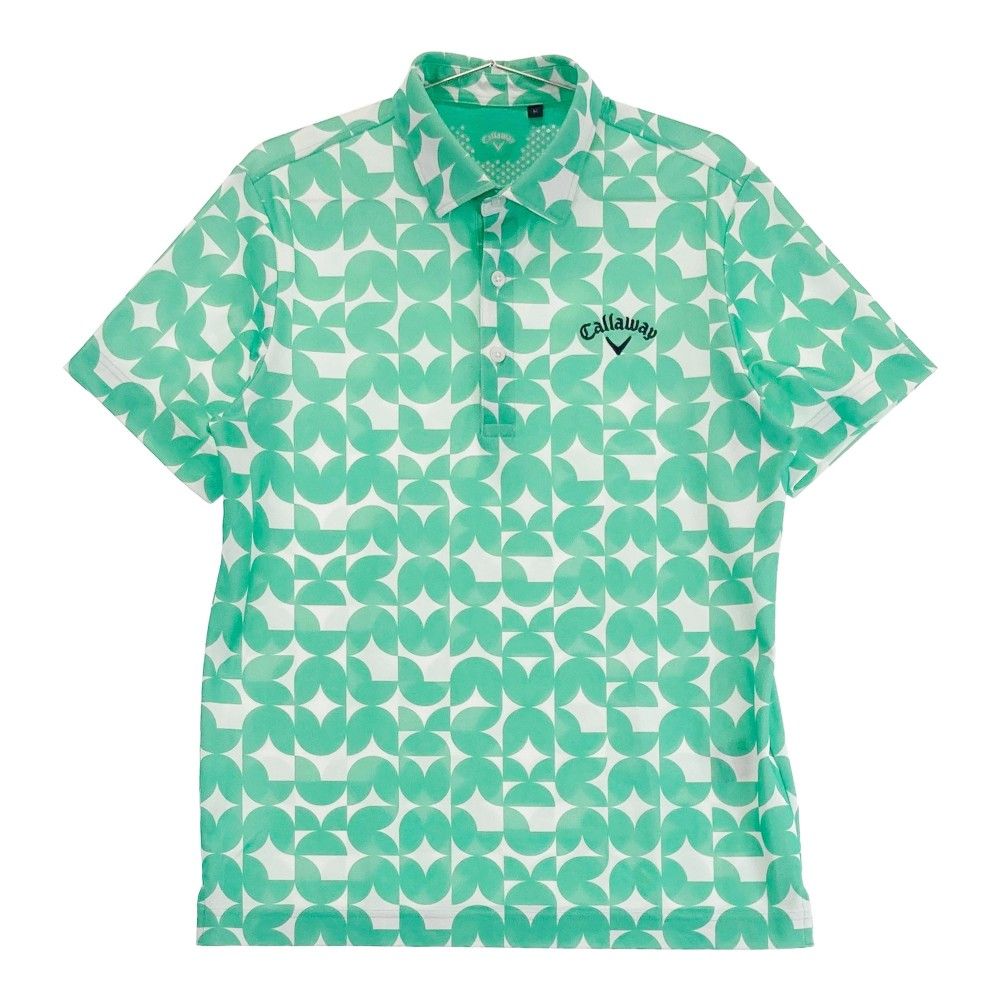 サイズ M CALLAWAY キャロウェイ モデル 半袖ポロシャツ 総柄 グリーン系 240101321274 ゴルフウェア メンズ ストスト