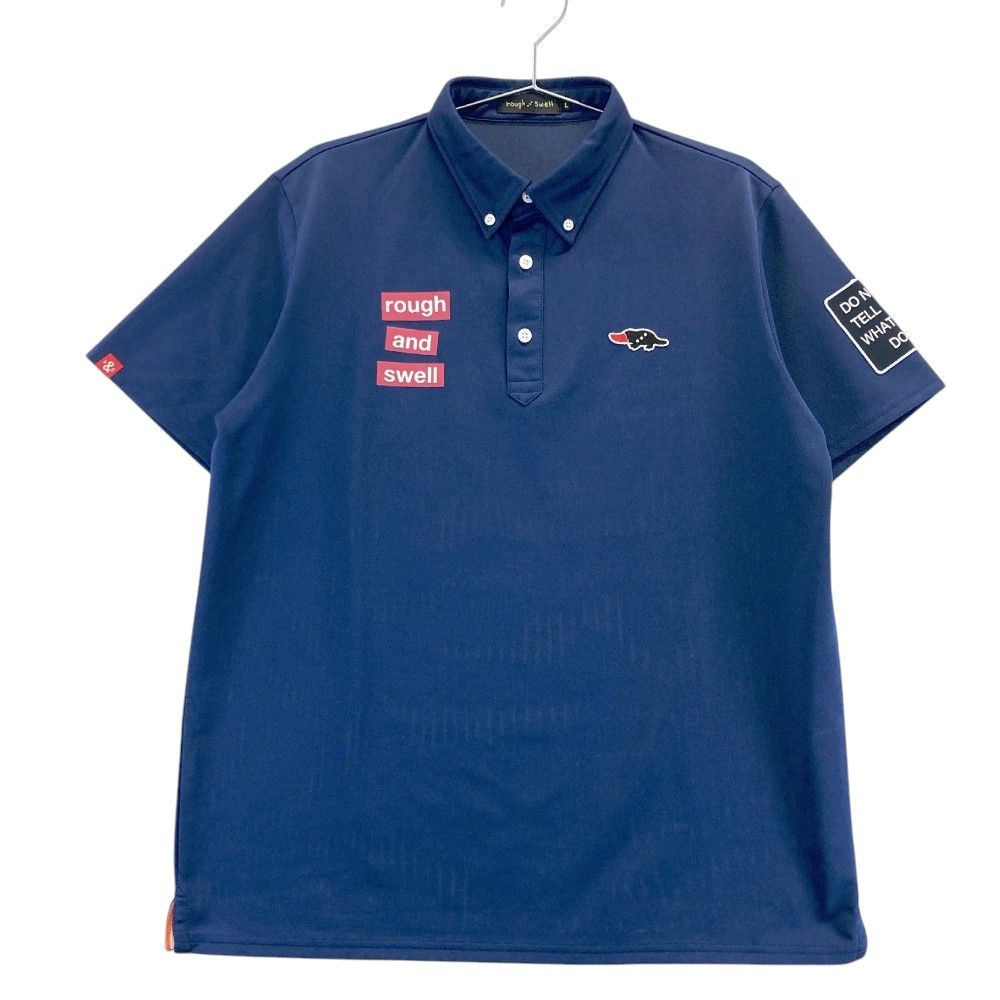 サイズ L ROUGH-SWELL ラフアンドスウェル 半袖ポロシャツ ボタンダウン ネイビー系 240101341651 ゴルフウェア メンズ ストスト