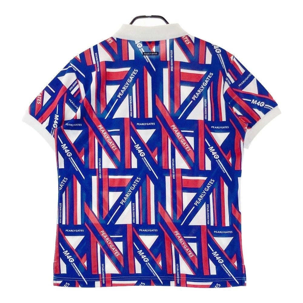 サイズ 5 PEARLY GATES パーリーゲイツ 半袖ポロシャツ 総柄 ネイビー系 240101358412 ゴルフウェア メンズ ストスト